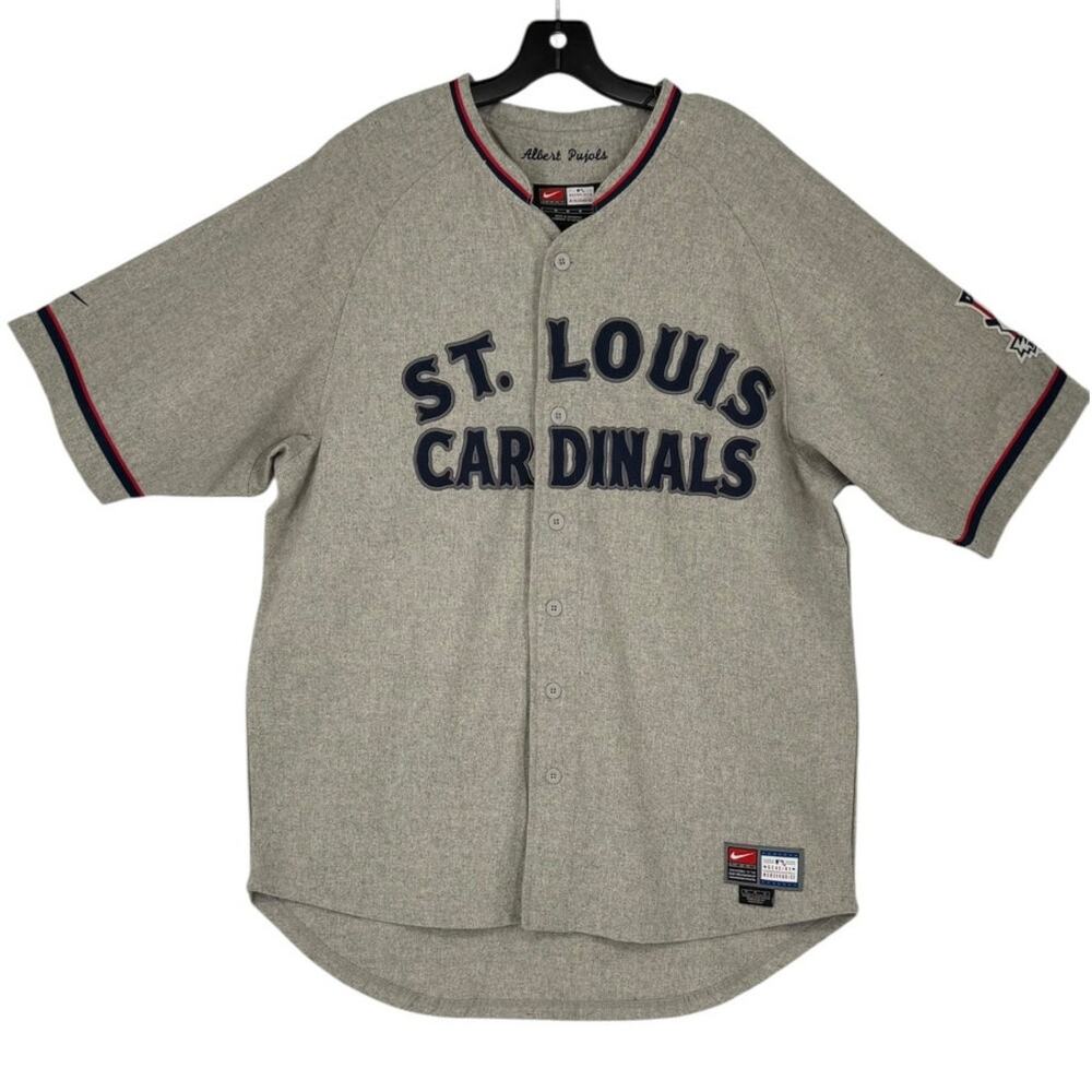 St. Louis Cardinals Albert Pujols Button Up Baseball Shirt New Mens Medium